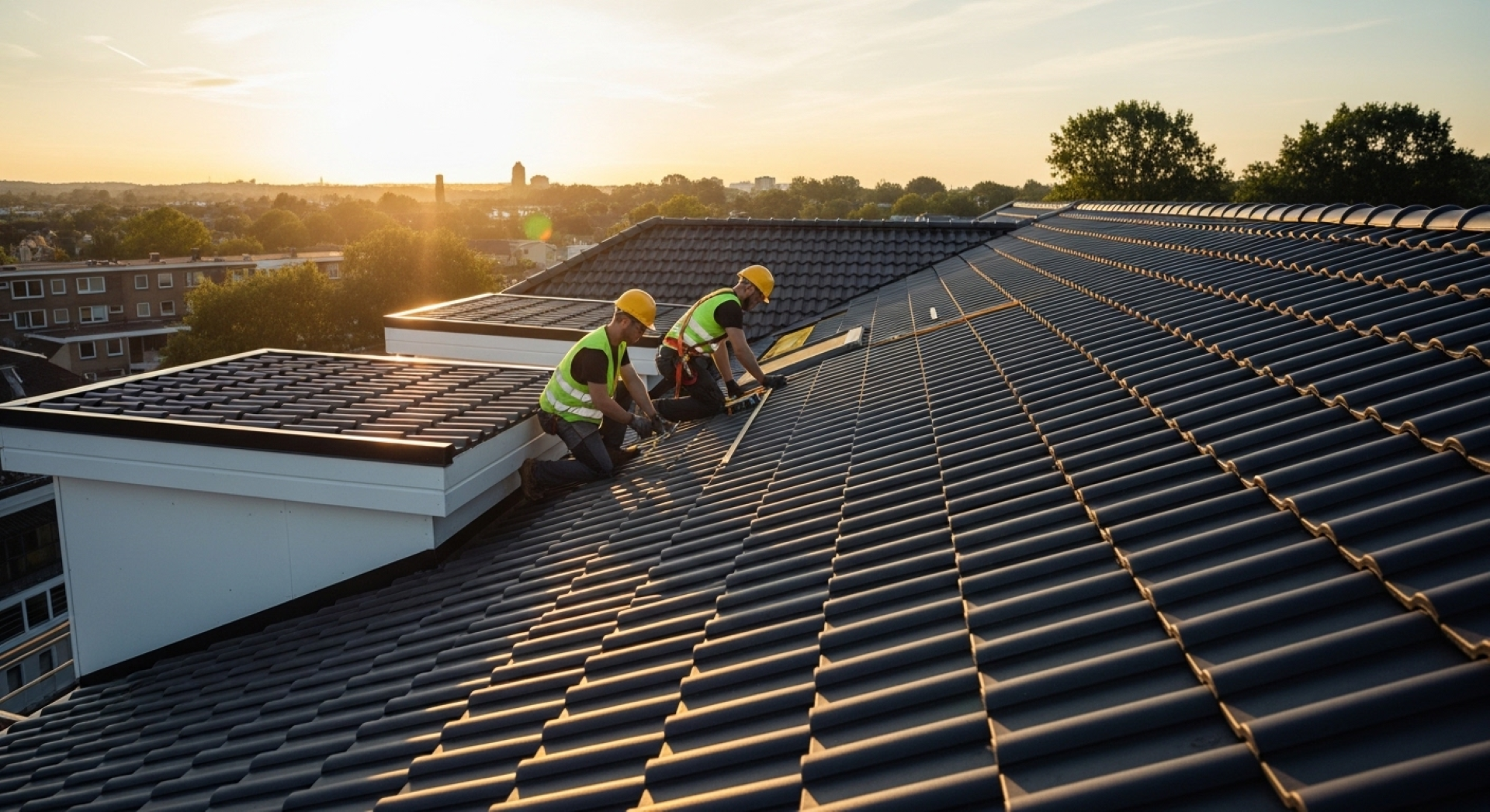 Professional maintenance team on site